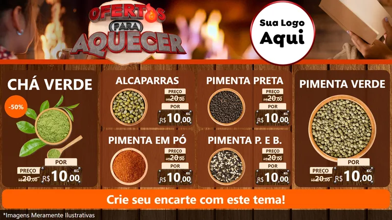 Modelo de TV para TV Horizontal com o tema Ofertas Para Aquecer para Produtos Naturais