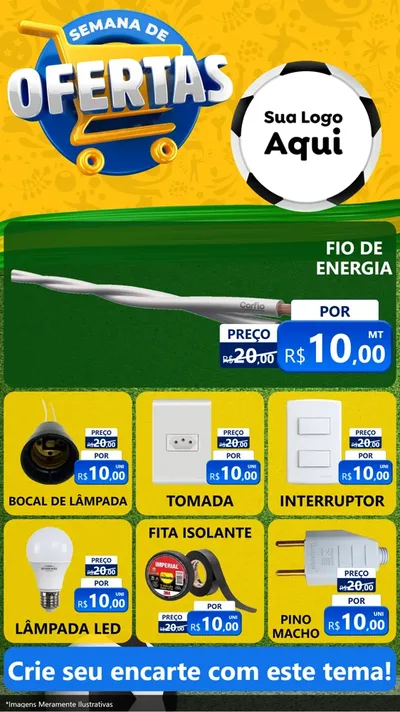 Modelo de Rede Social para Stories com o tema Semana de Ofertas - Copa para Materiais Elétricos