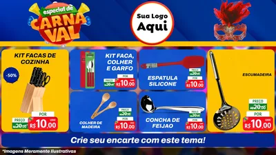 Modelo de TV para TV Horizontal com o tema Especial de Carnaval para Utilidades Domésticas