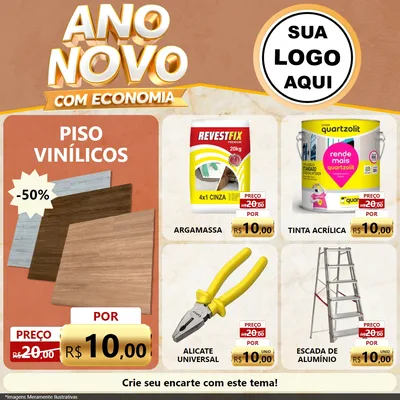 Modelo de Rede Social para Feed Facebook com o tema Ano Novo Com Economia para Material para Construção