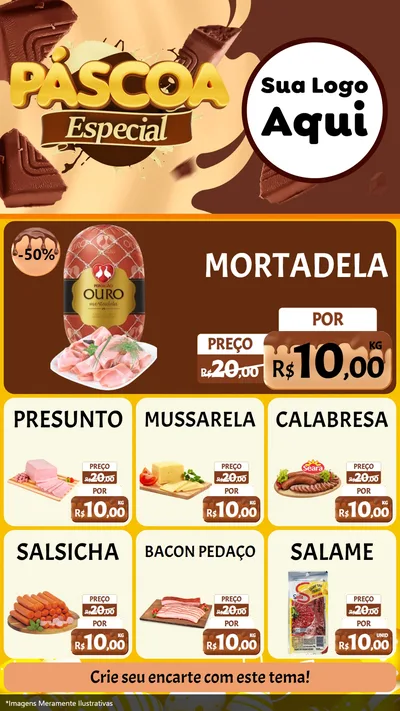Modelo de Rede Social para Stories com o tema Páscoa Especial para Frios e Laticínios