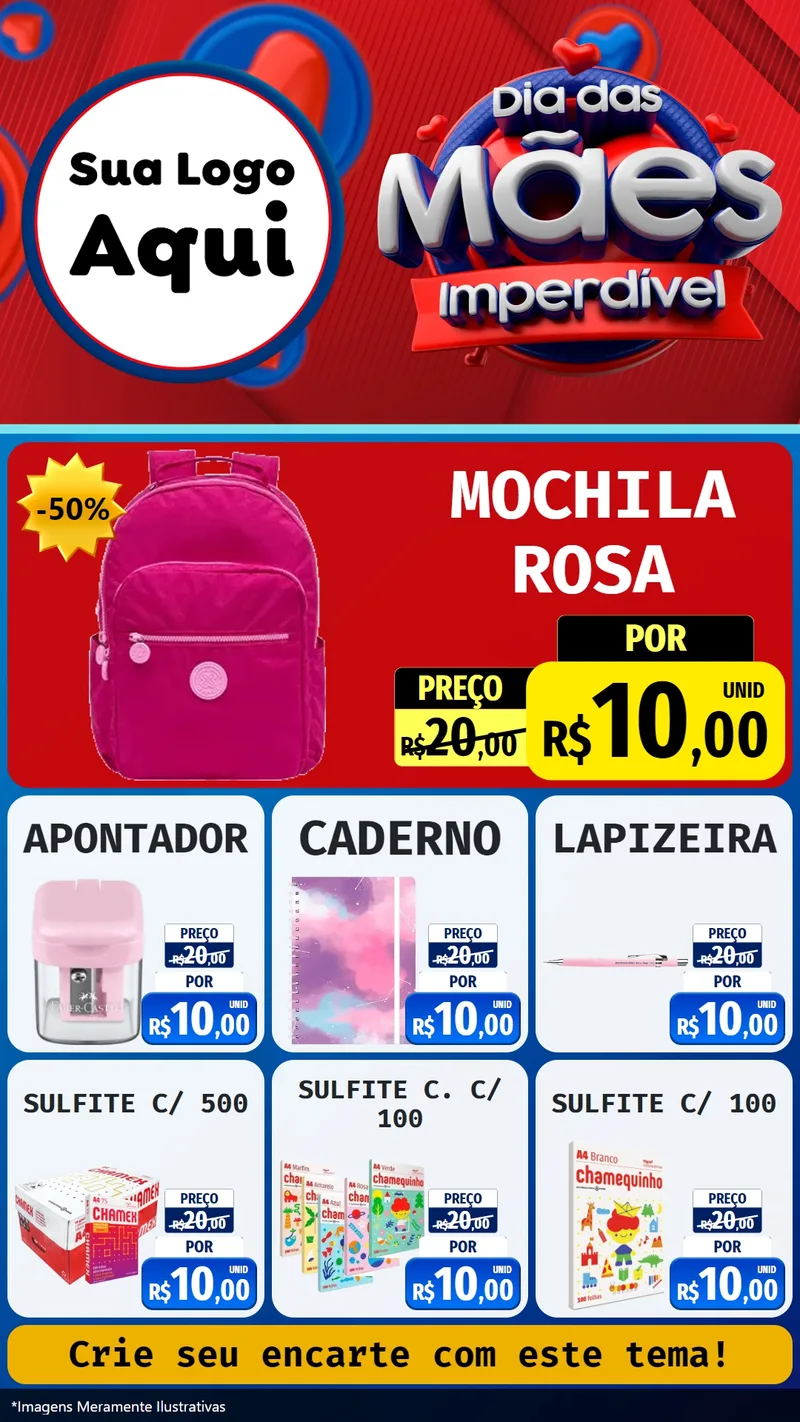 Modelo de Rede Social para Stories com o tema Dia Das Mães Imperdível para Papelaria