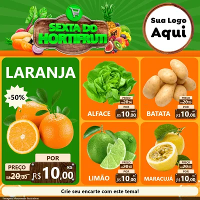 Modelo de Rede Social para Feed Facebook com o tema Sexta do Hortifrúti para Hortifrúti