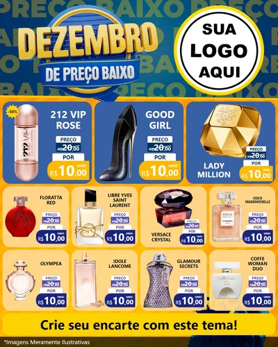 Modelo de Rede Social para Feed Instagram com o tema Dezembro de Preço Baixo para Perfumes