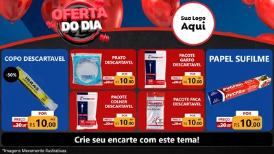 Modelo de TV para TV Horizontal com o tema Oferta do Dia para Embalagens