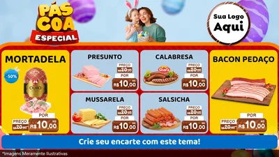 Modelo de TV para TV Horizontal com o tema Páscoa Especial para Frios e Laticínios