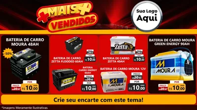 Modelo de TV para TV Horizontal com o tema Mais Vendidos para Baterias Elétricas