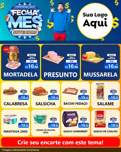 Modelo de Rede Social para Feed Instagram com o tema Operação Fecha Mês Setembro para Frios e Laticínios
