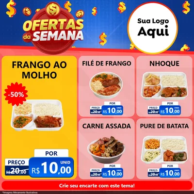 Modelo de Rede Social para Feed Facebook com o tema Ofertas Da Semana para Restaurante
