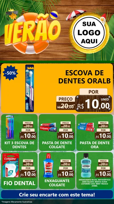 Modelo de Rede Social para Stories com o tema Verão para Higiene Pessoal