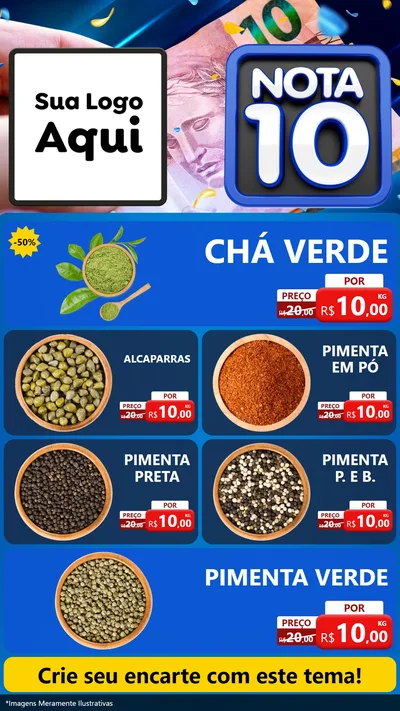 Modelo de TV para TV Vertical com o tema Nota 10 para Produtos Naturais