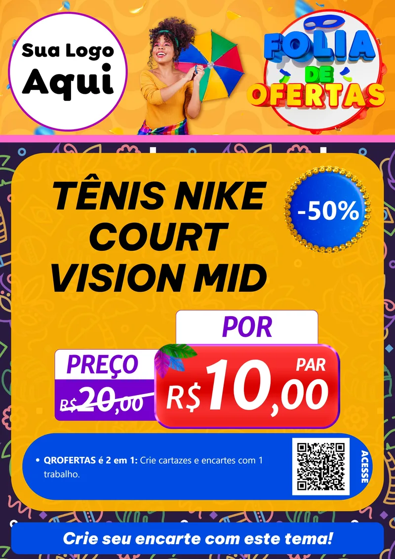 Modelo de Cartaz para Cartaz A4 Vertical com o tema Folia de Ofertas para Calçados