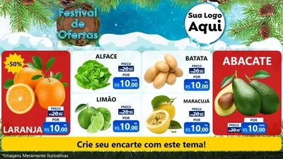 Modelo de TV para TV Horizontal com o tema Festival de Ofertas - Inverno para Hortifrúti