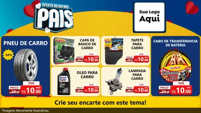 Modelo de TV para TV Horizontal com o tema Oferta Do Dia Dos Pais para Auto peças