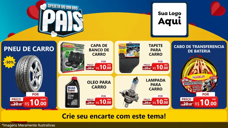 Modelo de TV para TV Horizontal com o tema Oferta Do Dia Dos Pais para Auto peças