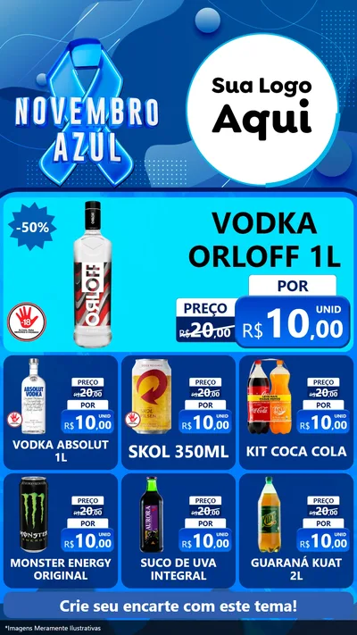 Modelo de Rede Social para Stories com o tema Novembro Azul para Distribuidora de bebidas
