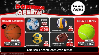 Modelo de TV para TV Horizontal com o tema Domingou de Ofertas para Artigos Esportivos