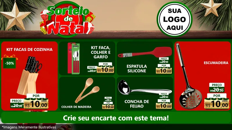 Modelo de TV para TV Horizontal com o tema Sorteio de Natal para Utilidades Domésticas