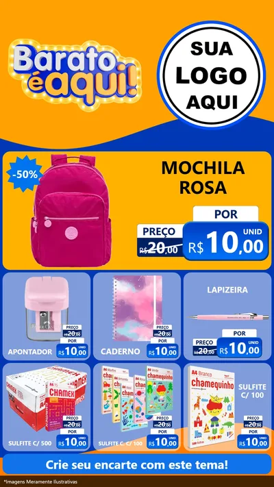Modelo de Rede Social para Stories com o tema Barato é aqui para Papelaria