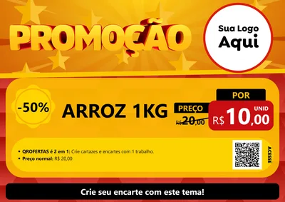 Modelo de Cartaz para Cartaz A4 Horizontal com o tema Promoção para Supermercado