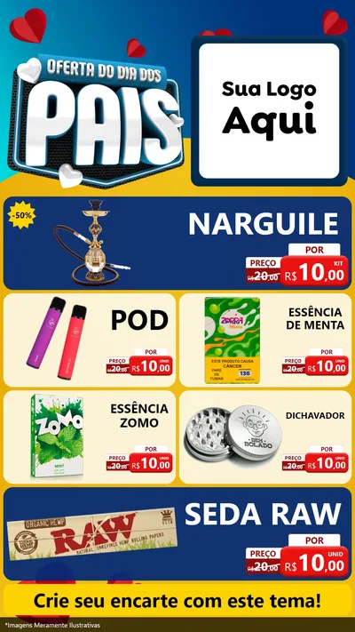 Modelo de TV para TV Vertical com o tema Oferta Do Dia Dos Pais para Tabacaria