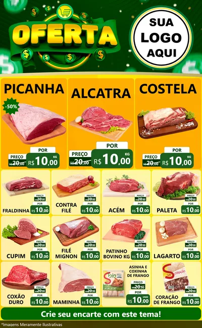 Modelo de Encarte para Encarte Grande com o tema Oferta para Açougue