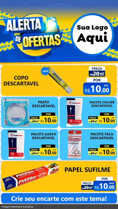 Modelo de TV para TV Vertical com o tema Alerta de Ofertas para Embalagens