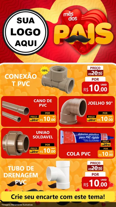 Modelo de TV para TV Vertical com o tema Mês Dos Pais para Tubos e conexões