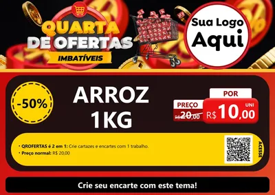 Modelo de Cartaz para Cartaz A4 Horizontal com o tema Quarta de Ofertas Imbatíveis para Supermercado