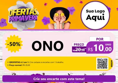 Modelo de Cartaz para Cartaz A4 Horizontal com o tema Ofertas Da Primavera para Óticas