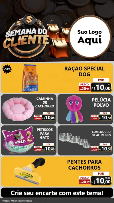 Modelo de TV para TV Vertical com o tema Semana do Cliente para Pet Shop