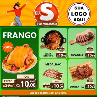 Modelo de Rede Social para Feed Facebook com o tema Dia S - O Dia Mais Barato para Assados