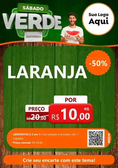 Modelo de Cartaz para Cartaz A4 Vertical com o tema Sábado Verde para Hortifrúti