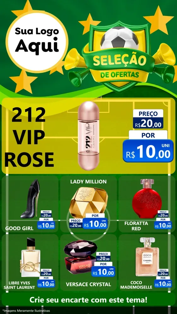 Modelo de Rede Social para Stories com o tema Seleção de Ofertas - Copa para Perfumes