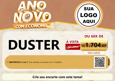 Modelo de Cartaz para Cartaz A4 Horizontal com o tema Ano Novo Com Economia para Concessionaria de Carros