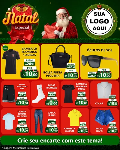 Modelo de Rede Social para Feed Instagram com o tema Natal Especial para Roupas e acessórios