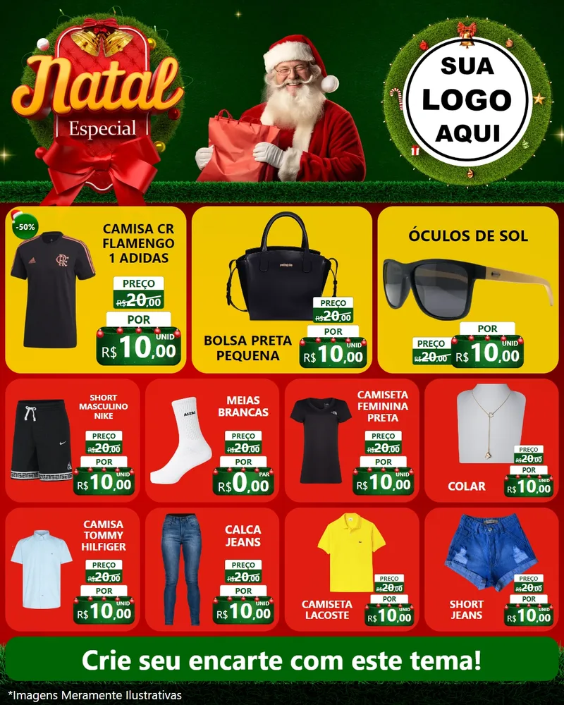 Modelo de Rede Social para Feed Instagram com o tema Natal Especial para Roupas e acessórios