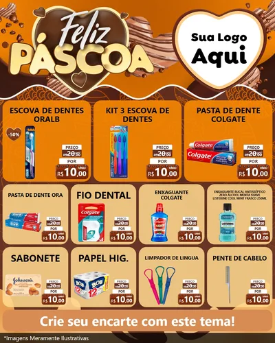 Modelo de Rede Social para Feed Instagram com o tema Feliz Páscoa para Higiene Pessoal
