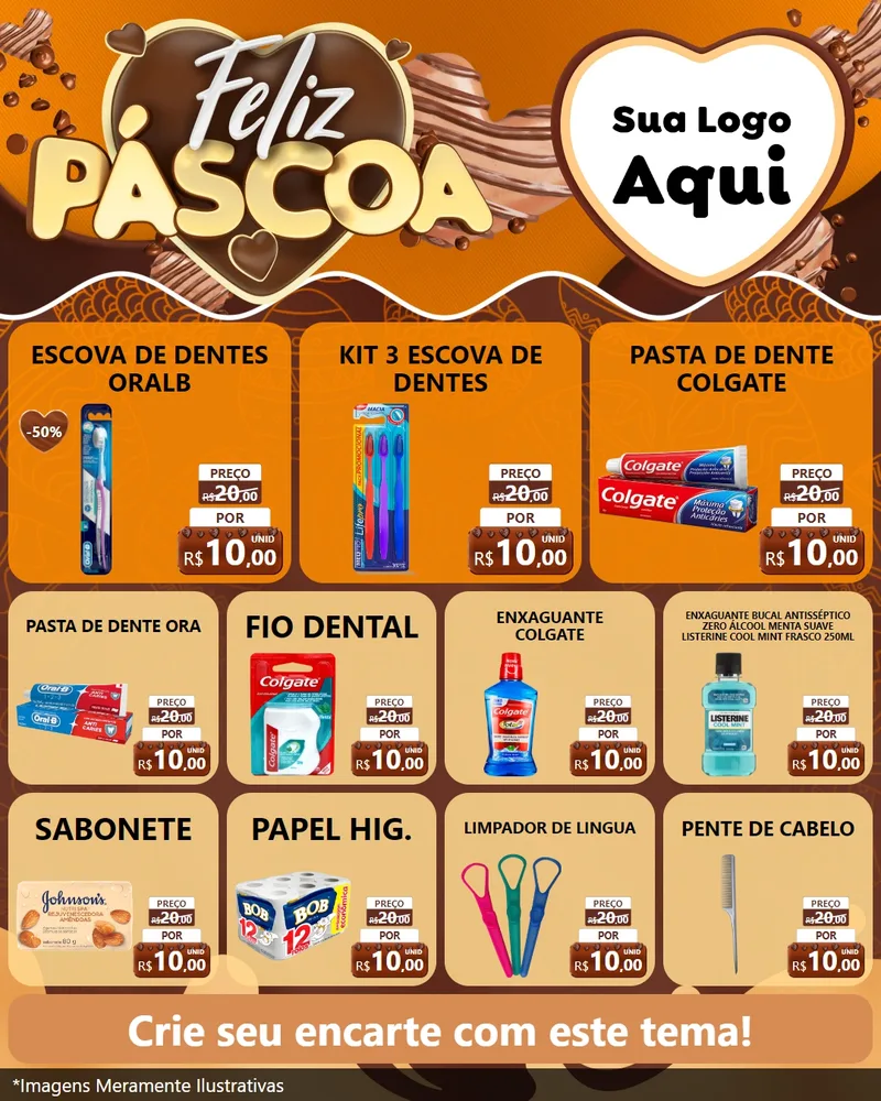 Modelo de Rede Social para Feed Instagram com o tema Feliz Páscoa para Higiene Pessoal