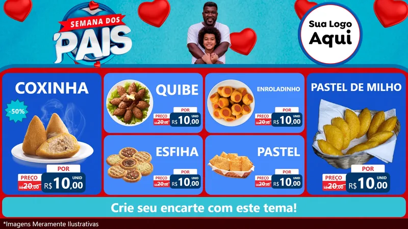 Modelo de TV para TV Horizontal com o tema Semana Dos Pais para Salgadaria