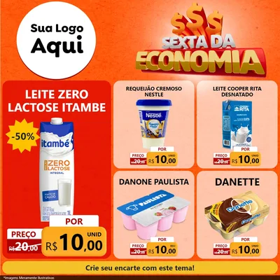 Modelo de Rede Social para Feed Facebook com o tema Sexta da Economia para Frios e Laticínios