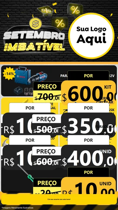 Modelo de TV para TV Vertical com o tema Setembro Imbatível para Maquinas e Ferramentas