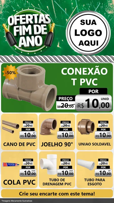 Modelo de Rede Social para Stories com o tema Ofertas Fim de Ano para Tubos e conexões