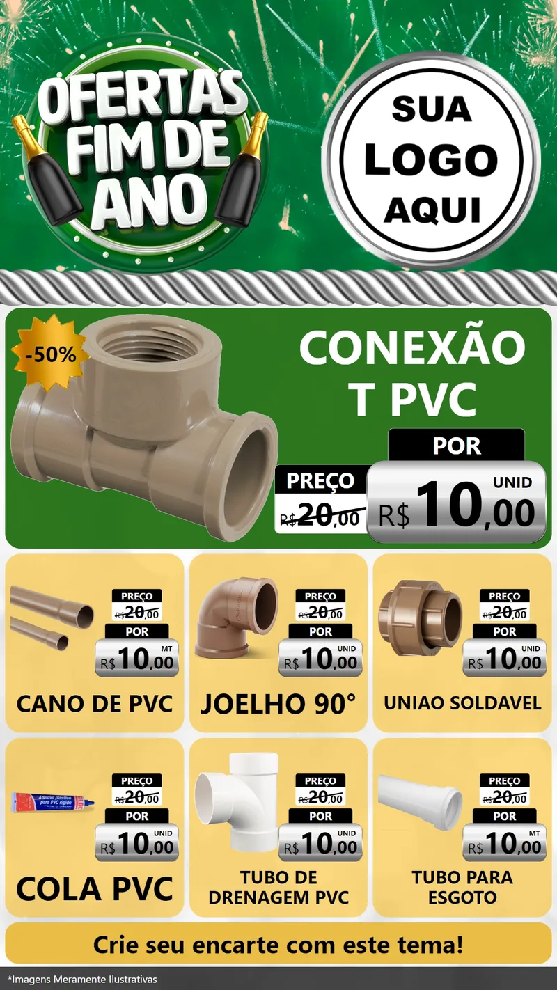Modelo de Rede Social para Stories com o tema Ofertas Fim de Ano para Tubos e conexões