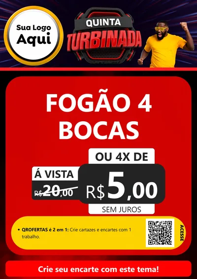Modelo de Cartaz para Cartaz A4 Vertical com o tema Quinta Turbinada para Móveis e Eletro
