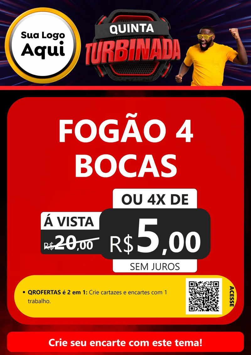 Modelo de Cartaz para Cartaz A4 Vertical com o tema Quinta Turbinada para Móveis e Eletro