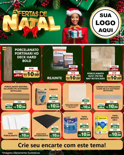 Modelo de Rede Social para Feed Instagram com o tema Ofertas de Natal para Pisos e revestimentos