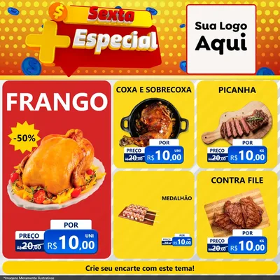 Modelo de Rede Social para Feed Facebook com o tema Sexta Mais Especial para Assados