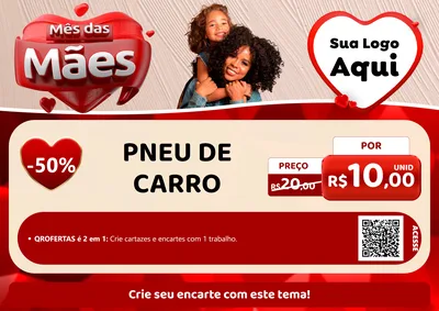Modelo de Cartaz para Cartaz A4 Horizontal com o tema Mês das Mães para Auto peças