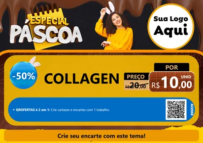 Modelo de Cartaz para Cartaz A4 Horizontal com o tema Especial Páscoa para Suplementos alimentares